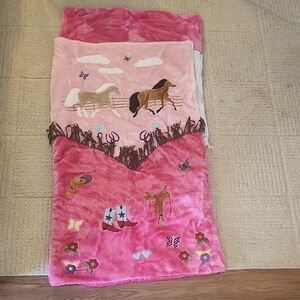 Pink Horse-Themed Kids Sleeping Bag